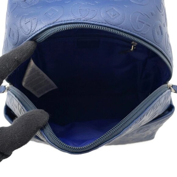 GUCCI Double G Backpack Children's PVC Navy 271327 - Picture 9 of 10